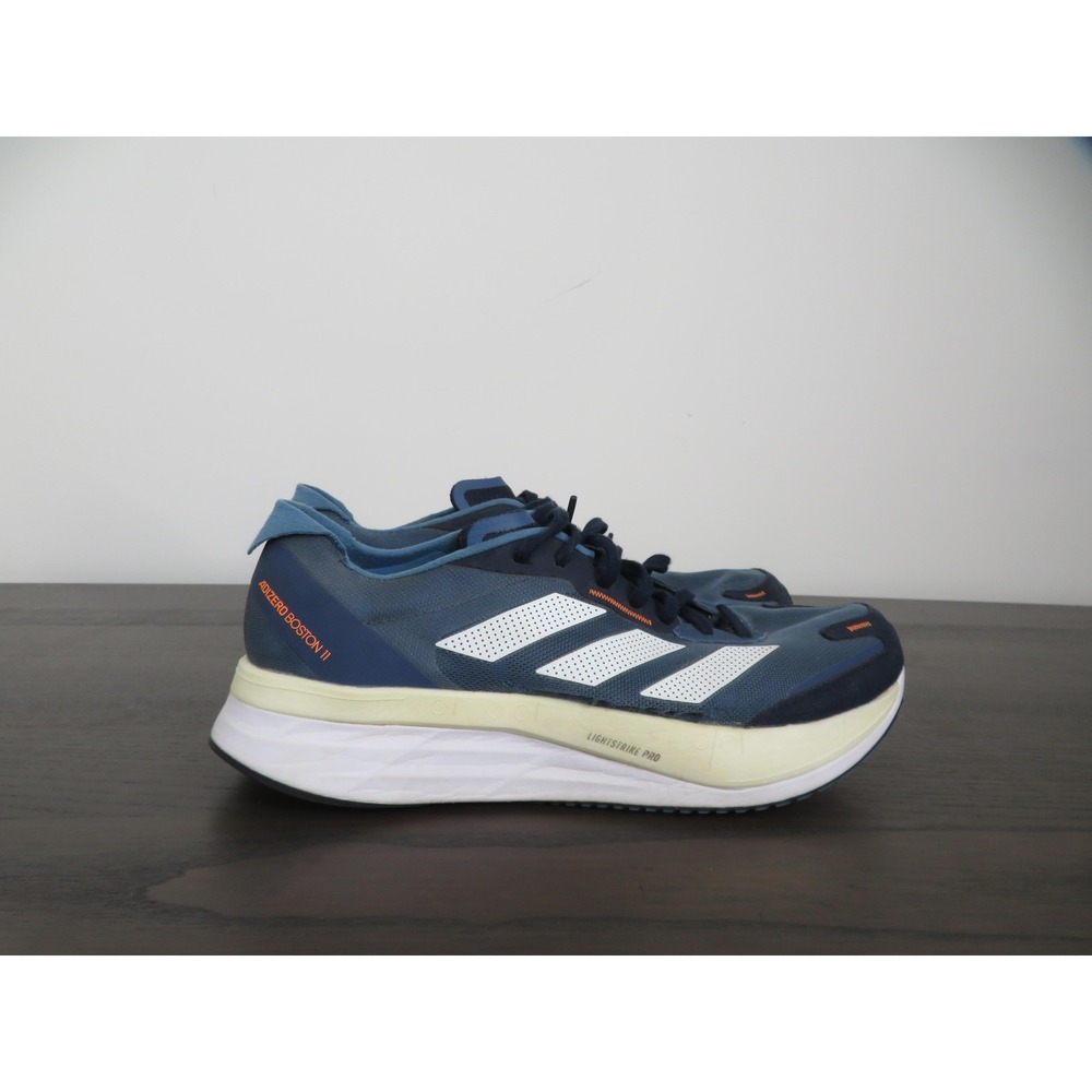 Adidas Adizero Boston 11 Shoes Mens Size 12 Blue Running Sneakers GX6653 FLAWS**